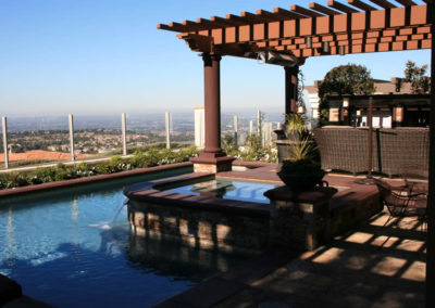 Sophisticated pool design with clean lines and soft lighting.